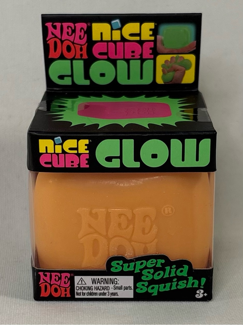 🧡 [BRAND NEW] NEE DOH NICE CUBE GLOW IN THE DARK ORANGE VIRAL SQUISH TOY 🧡